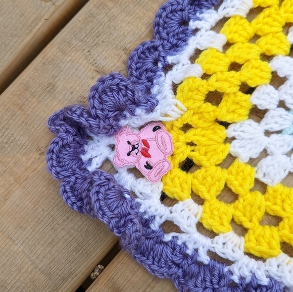 HANDMADE crochet square baby blanket 40”x40” - Picture 2 of 12
